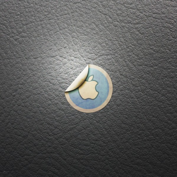 Apple Sticker on Plastic - iPad Wallpaper